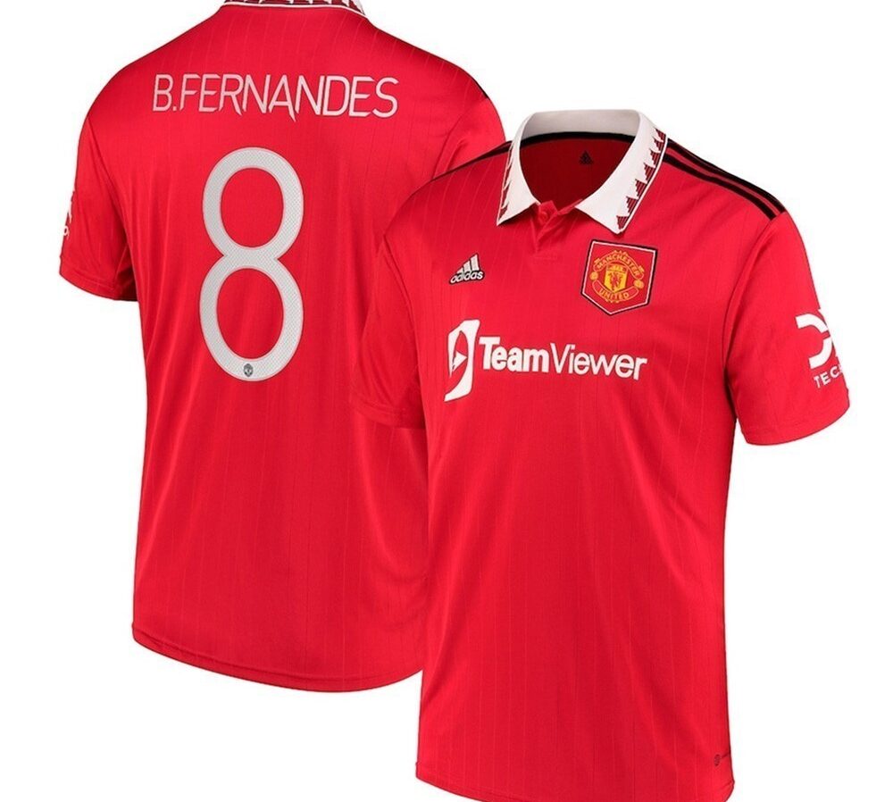 MAILLOT MANCHESTER UNITED DOMICILE BRUNO FERNANDES COUPE D'EUROPE 2022-2023