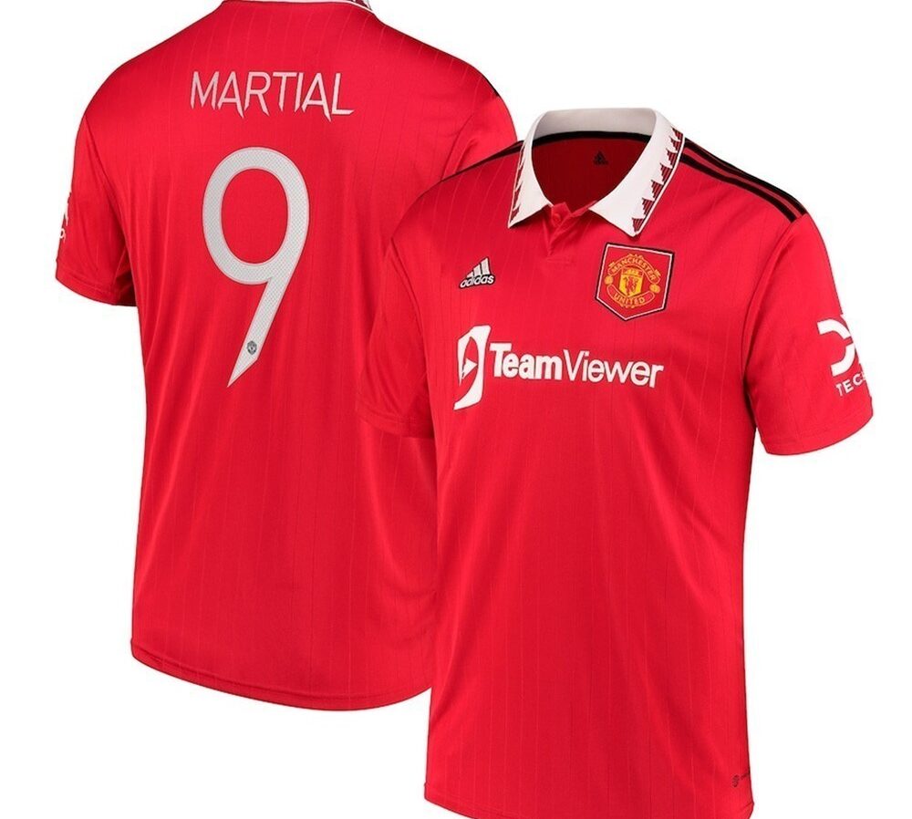 MAILLOT MANCHESTER UNITED DOMICILE MARTIAL COUPE D'EUROPE 2022-2023