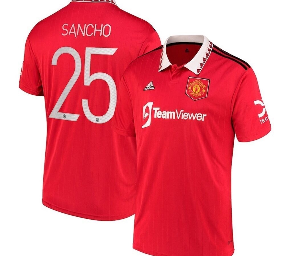 MAILLOT MANCHESTER UNITED DOMICILE SANCHO COUPE D'EUROPE 2022-2023