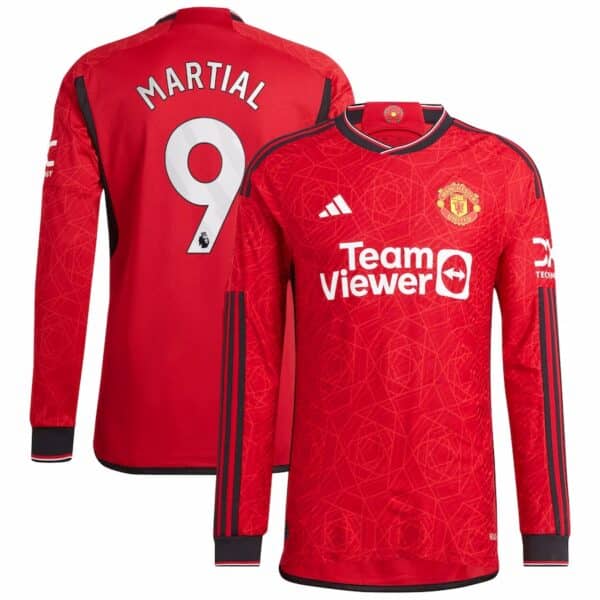 MAILLOT MANCHESTER UNITED DOMICILE MARTIAL MANCHES LONGUES 2023-2024