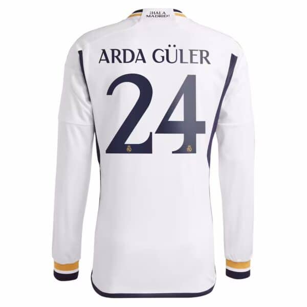 MAILLOT REAL MADRID DOMICILE ARDA GULER MANCHES LONGUES 2023-2024